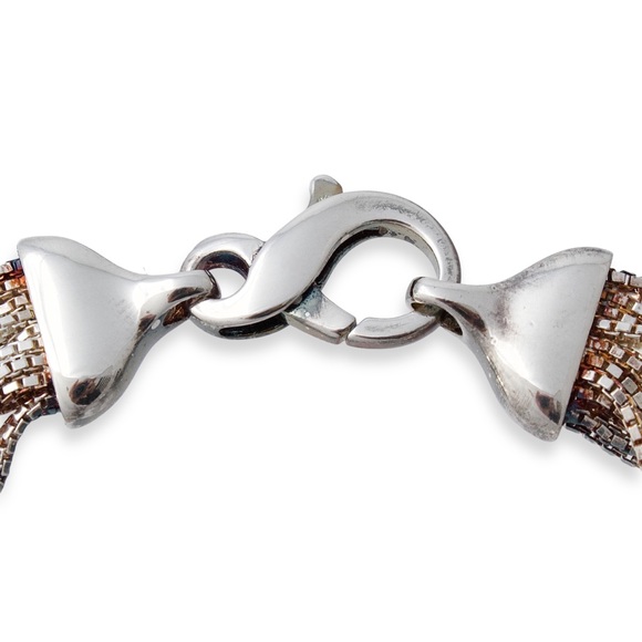 Milor Italy Sterling Silver Multi-Strand Box Chain Bracelet - Picture 4 of 5